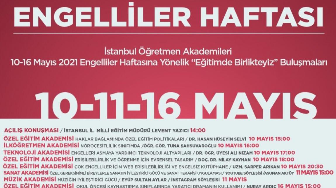 İstanbul İl Milli Eğitim Müdürlüğü'nün Engelliler Haftası Etkinlikleri